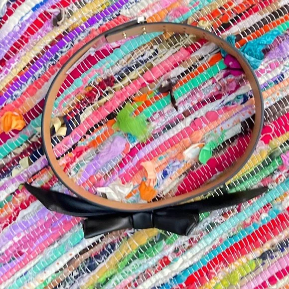 NWT KATE SPADE ♠️ Black Leather Bow Belt - Picture 4 of 5